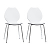Gruppo di 2 sedie design da cucina bianche/nere AVA