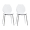 Gruppo di 2 sedie design da cucina bianche/nere AVA