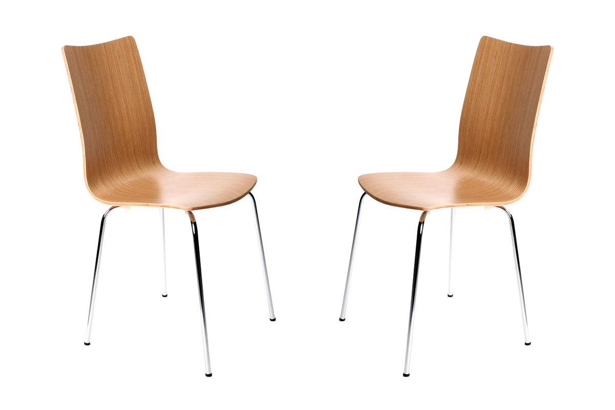  Gruppo di 2 sedie design da cucina colore naturale ELLA