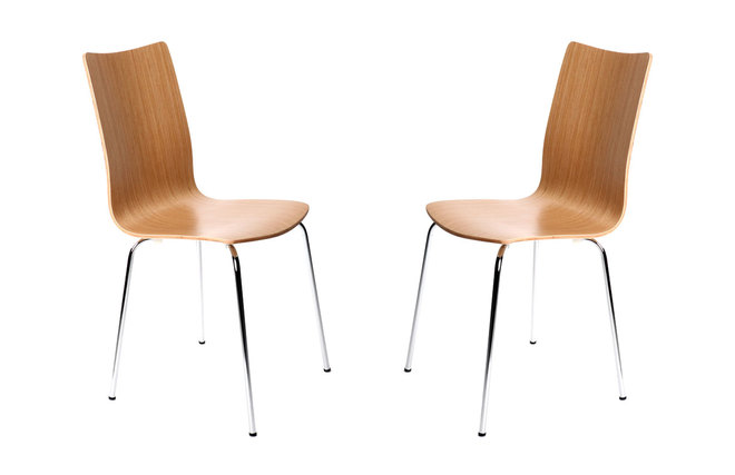  Gruppo di 2 sedie design da cucina colore naturale ELLA
