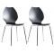Gruppo di 2 sedie design da cucina nere/bianche AVA