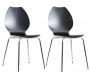 Gruppo di 2 sedie design da cucina nere/bianche AVA