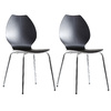 Gruppo di 2 sedie design da cucina nere/bianche AVA
