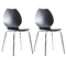 Gruppo di 2 sedie design da cucina nere/bianche AVA