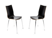 Gruppo di 2 sedie design da cucina nere ELLA