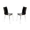 Gruppo di 2 sedie design da cucina nere ELLA