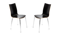 Gruppo di 2 sedie design da cucina nere ELLA