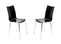 Gruppo di 2 sedie design da cucina nere ELLA