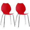 Gruppo di 2 sedie design da cucina rosse/bianche AVA