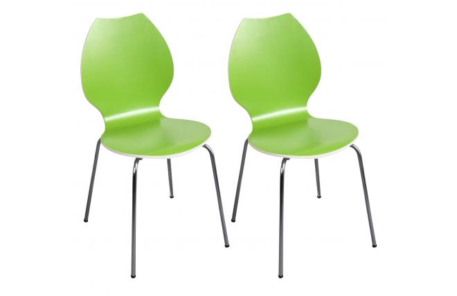 Gruppo di 2 sedie design da cucina verdi AVA
