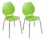 Gruppo di 2 sedie design da cucina verdi AVA