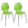 Gruppo di 2 sedie design da cucina verdi AVA