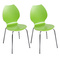 Gruppo di 2 sedie design da cucina verdi AVA