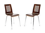 Gruppo di  2 sedie design in legno colore cioccolato e nero ZENIA