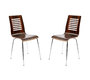  Gruppo di  2 sedie design in legno colore cioccolato e nero ZENIA