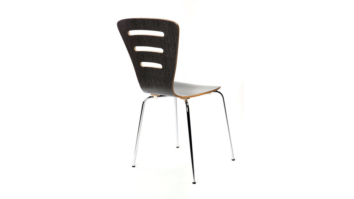 Gruppo di 2 sedie design in legno nero LENA