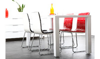Gruppo di  2 sedie design rosse e bianche JADA
