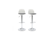 Gruppo di 2 sgabelli da bar design colore bianco e nero STEEVY