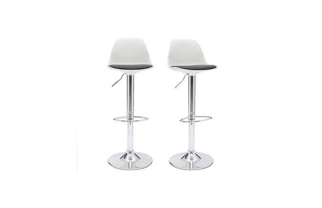 Gruppo di 2 sgabelli da bar design colore bianco e nero STEEVY