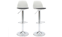 Gruppo di 2 sgabelli da bar design colore bianco e nero STEEVY