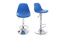 Gruppo di 2 sgabelli da bar design colore blu STEEVY
