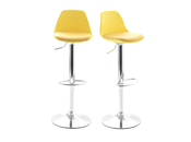 Gruppo di 2 sgabelli da bar design colore giallo STEEVY