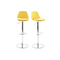 Gruppo di 2 sgabelli da bar design colore giallo STEEVY