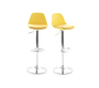 Gruppo di 2 sgabelli da bar design colore giallo STEEVY