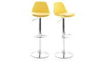 Gruppo di 2 sgabelli da bar design colore giallo STEEVY