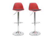 Gruppo di 2 sgabelli da bar design colore rosso e nero STEEVY