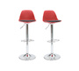 Gruppo di 2 sgabelli da bar design colore rosso e nero STEEVY