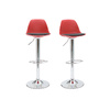 Gruppo di 2 sgabelli da bar design colore rosso e nero STEEVY