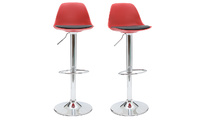Gruppo di 2 sgabelli da bar design colore rosso e nero STEEVY