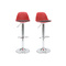 Gruppo di 2 sgabelli da bar design colore rosso e nero STEEVY