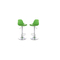 Gruppo di 2 sgabelli da bar design colore verde STEEVY