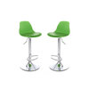 Gruppo di 2 sgabelli da bar design colore verde STEEVY