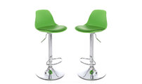 Gruppo di 2 sgabelli da bar design colore verde STEEVY