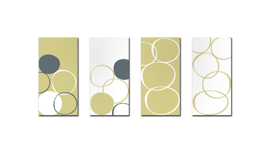 Gruppo di 4 quadri design BUBBLES