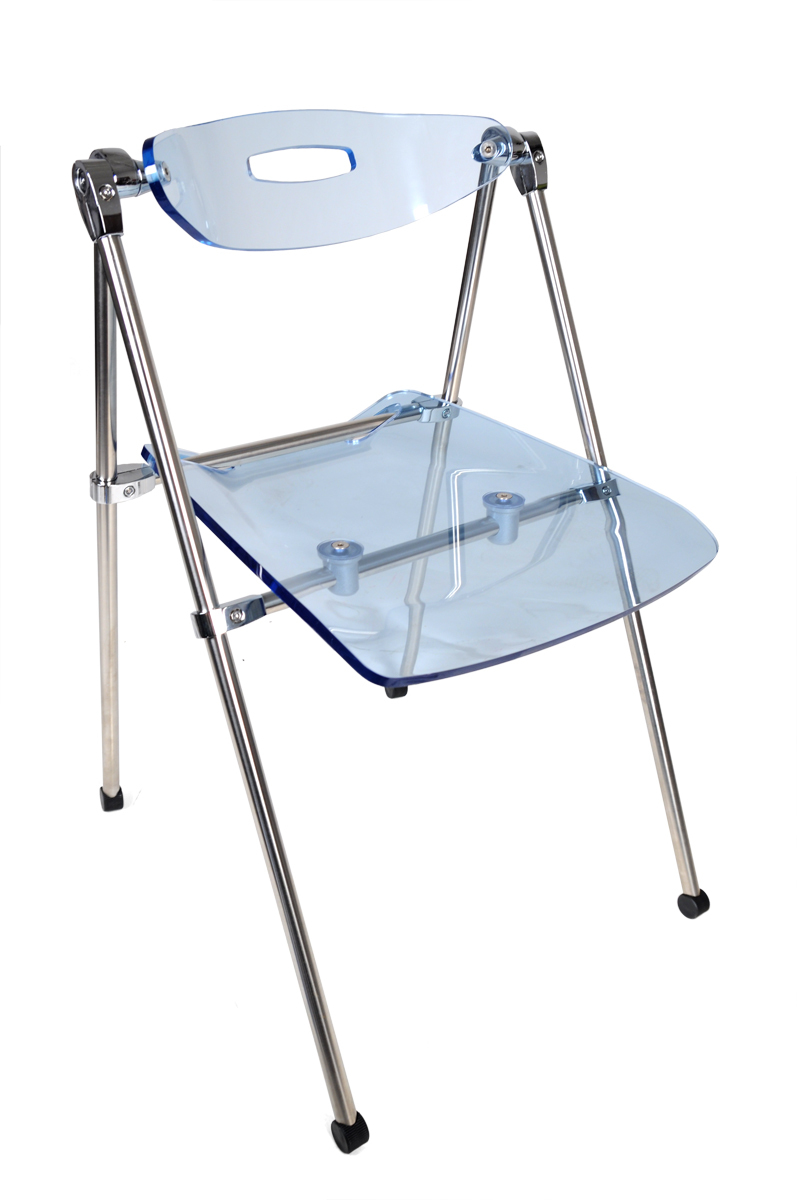 Gruppo di 4 sedia pieghevoli design JULIE - blu trasparente