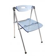 Gruppo di 4 sedia pieghevoli design JULIE - blu trasparente image 1