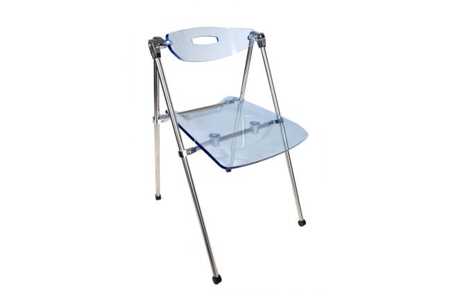 Gruppo di 4 sedia pieghevoli design JULIE - blu trasparente