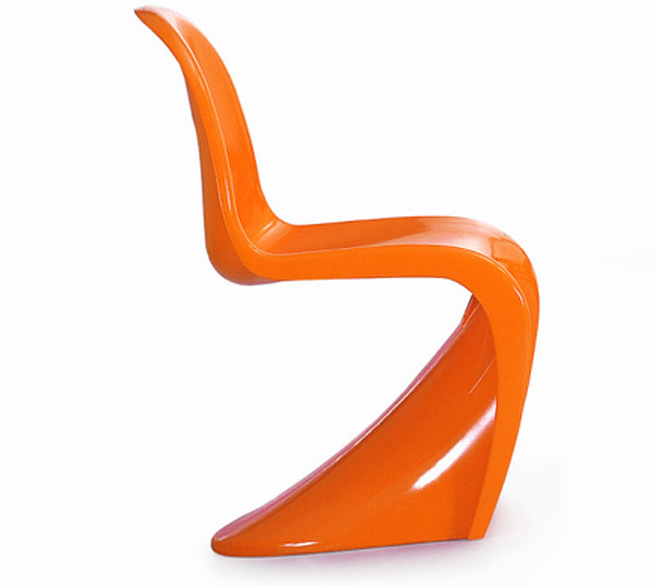 Gruppo di 4 sedie design arancione Jackson