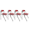 Gruppo di 4 sedie pieghevoli rosse design Juile