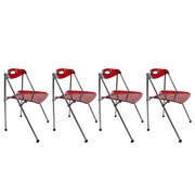 Gruppo di 4 sedie pieghevoli rosse design Juile image pub1