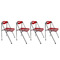 Gruppo di 4 sedie pieghevoli rosse design Juile