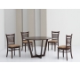 Gruppo di due sedie color  weng&eacute; in rovere CATHY