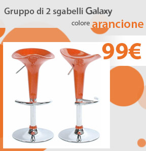 promozioni del momento : Gruppo di 2 sgabelli da bar GALAXY arancione