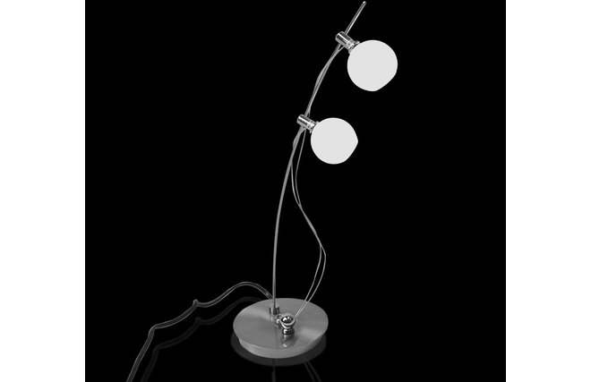 Lampada da scrivania/da tavolino VENTIS inox/vetro bianco