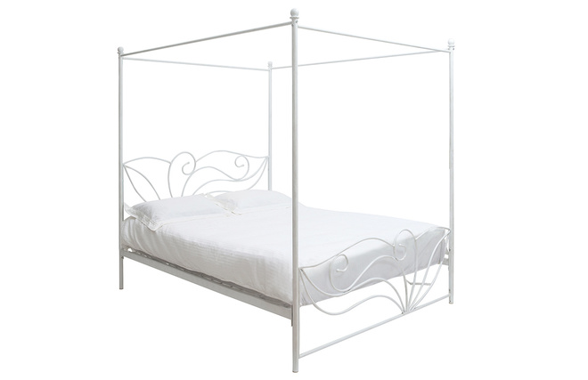 Letto a baldacchino bianco matrimoniale  VENEZIA