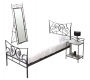 Letto barocco nero  90x190 NEW VENEZIA